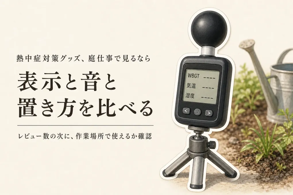 レビュー数が多い黒球式WBGT計5選｜庭仕事・屋外の待ち時間を表示・アラーム・置き方で比較