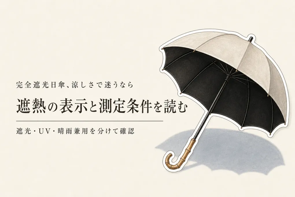 完全遮光日傘は涼しい？遮光・遮熱・晴雨兼用の表示を読み分ける選び方